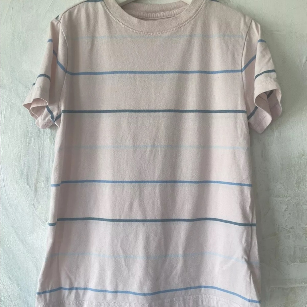 Boys striped light pink Cat & Jack t-shirt sz 6/7 kids clothes fashion bargains